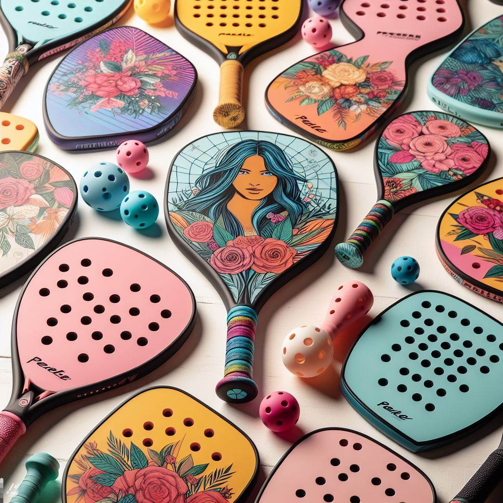 A Variety Of Womens Pickleball Paddles In Vibrant Colors And Stylish Designs Highlighting The Aesthetic Appeal And Diversity Available For Female Players