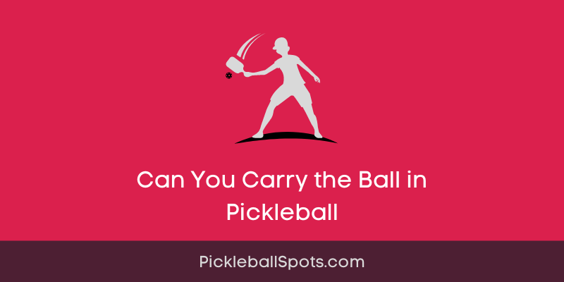 Can You Carry The Ball In Pickleball