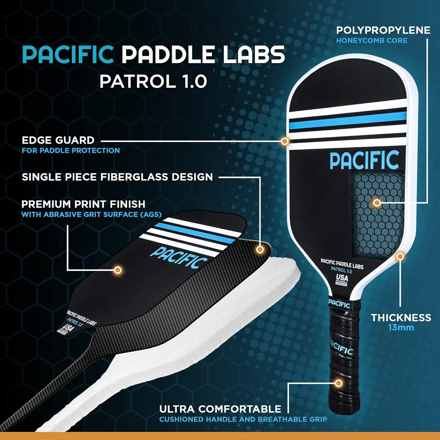 Pacific Paddle Labs Patrol 1.0 Pickleball Paddle Review Pickleballspots.com Pickleball Paddle Pacific Paddle Labs Patrol 1.0 Sports Equipment Racquet Sports. 4