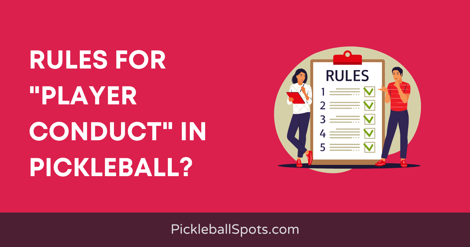 Player Conduct Rules In Pickleball