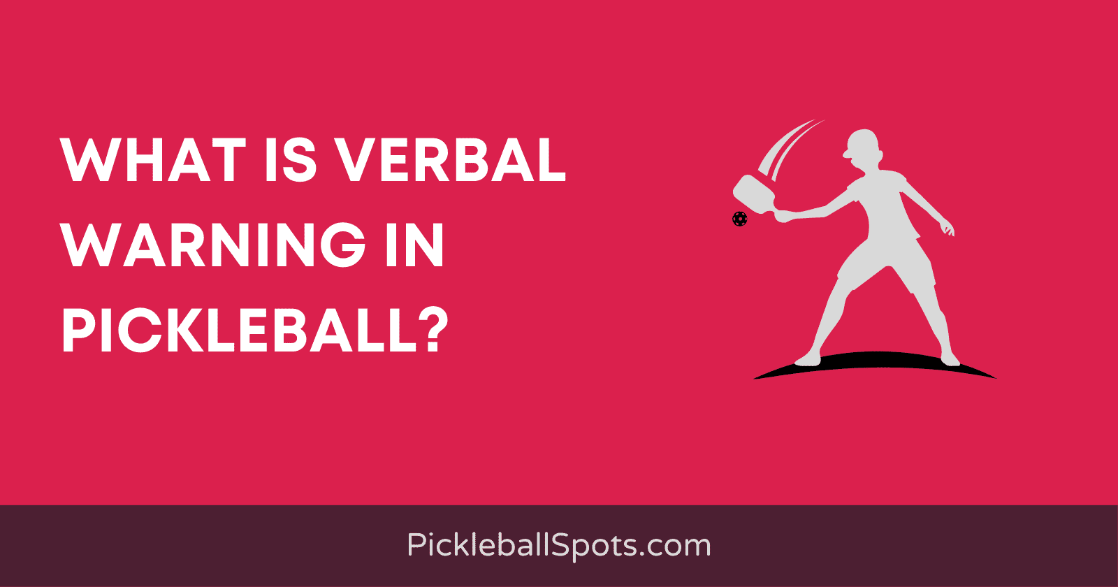 What Is Verbal Warning In Pickleball