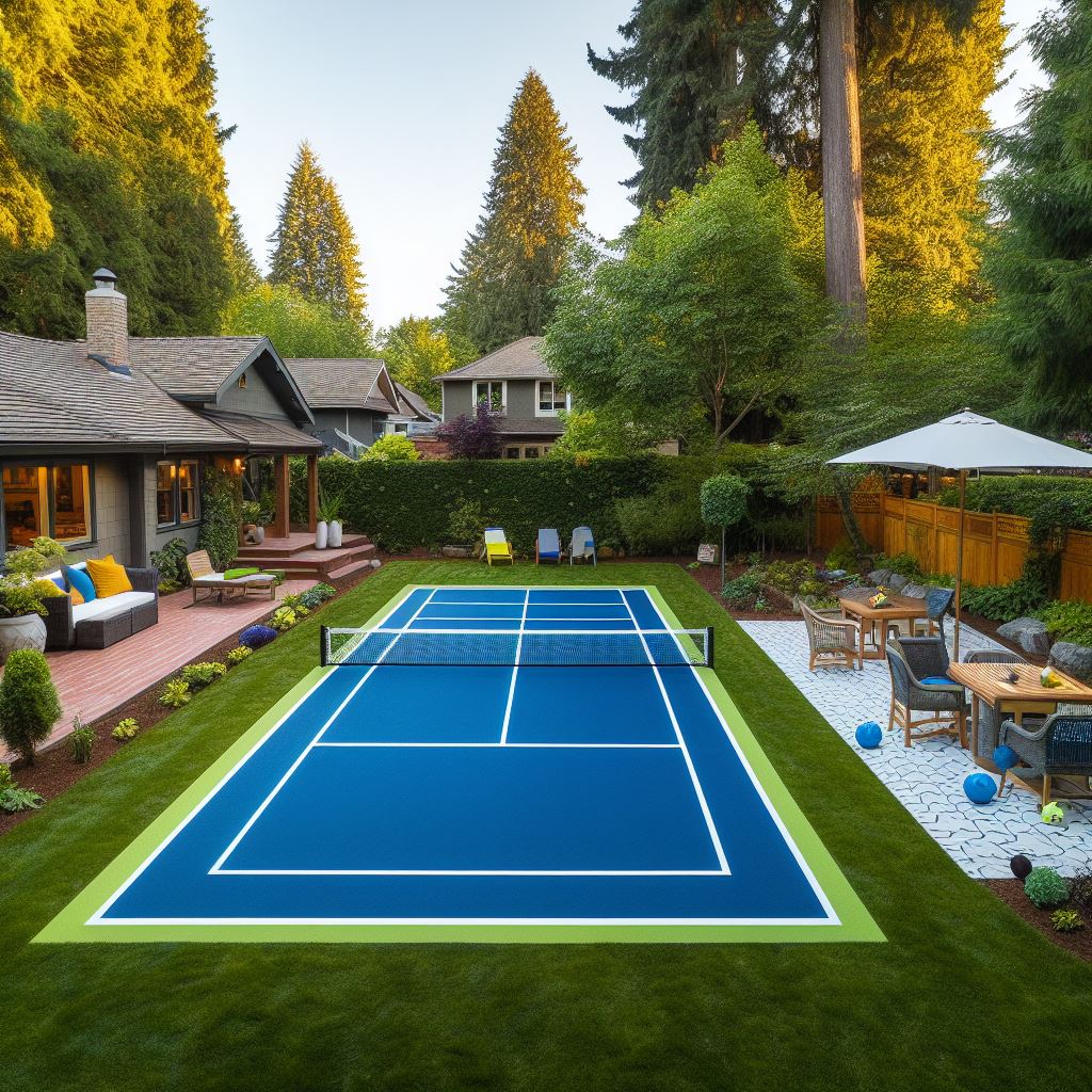 Pickleball Court And The Backyard Space 1